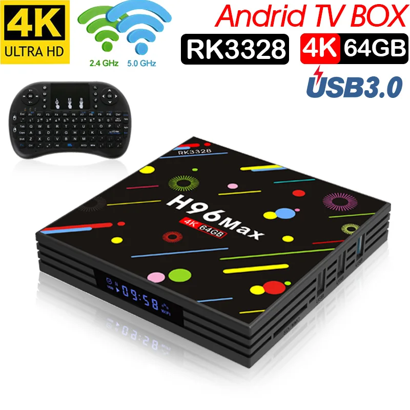 H96 MAX Android 7 1 caja de TV inteligente 4 Гб ОЗУ 32 ГБ/64 ПЗУ Rockchip RK3328 H.265 K opcional 2 4G/5 ГГц