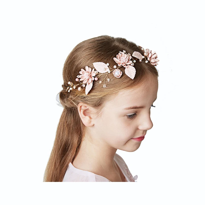 New 2017 Cute Kids Flower Headbands Unique Handmade Metal Dancing