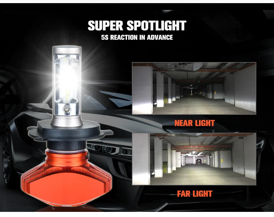 Zdatt AcooSun H4 Led Car Fanless Bulb H7 Led Auto headlight H1 H11 Fog Lamp 6500K DC12V 9006 Led CSP Chips 80Wset 9005 LED Auto Light (6)