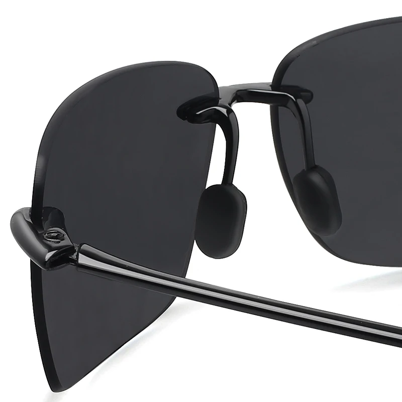 Classic Sports Rectangles Shape Rimless Sunglasses - Image 4