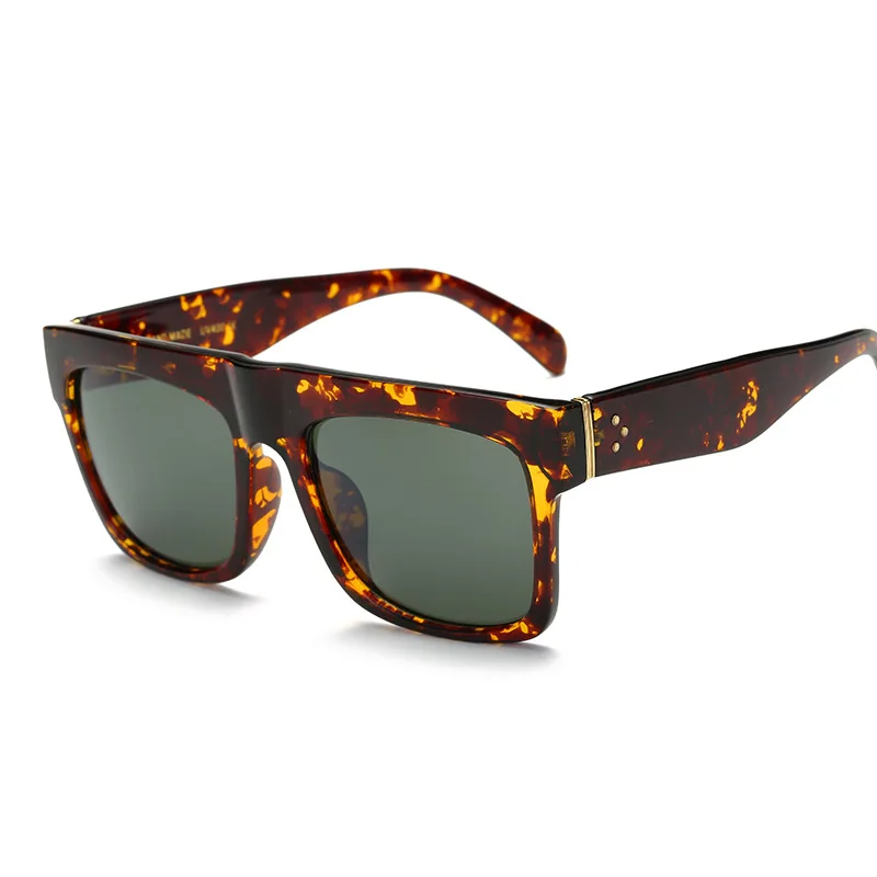 SOZO TU негабаритных заклёпки солнцезащитные очки для женщин Бренд Дизайнер Вдохновленные солнцезащитные очки плоский верх очки винтажные Ким солнечные очки в стиле Кардашьян - Цвет линз: C8