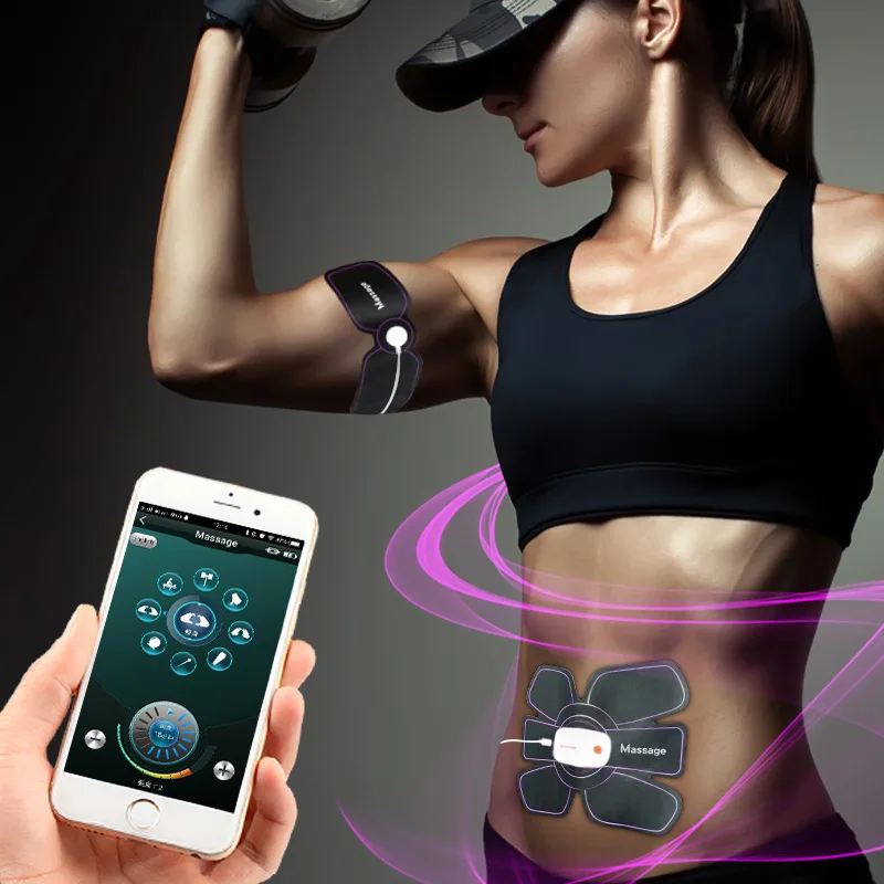 

Electronic Smart App Remote Control Slimming Charging Abdominal Arm Wireless Muscle Trainer Pulse Stimulator Treatment