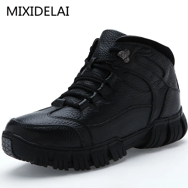 Comprar MIXIDELAI botas de invierno súper cálidas para Hombre Botas de cuero genuino Zapatos de invierno para Hombre botas militares de piel para Hombre Zapatos para Hombre