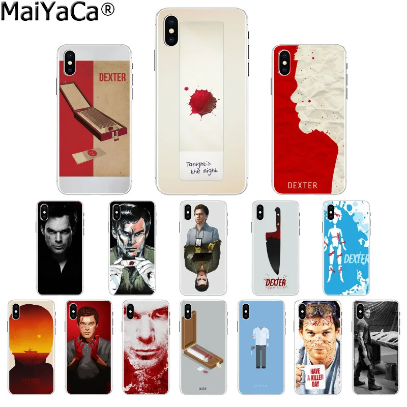 Мягкий резиновый Чехол MaiYaCa Dexter для Apple iPhone 8 7 6 6S Plus X XS MAX 5 5S SE XR|Бамперы| |