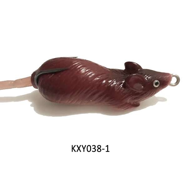 Cassyaa 10,6 г 6,5 см 3D Глаза Мягкая мышь Верхняя водная Рыболовная Приманка Мягкая ПВХ плавающая приманка для окуня змеиная голова приманка рыболовные приманки KXY038 - Цвет: 1-Brown