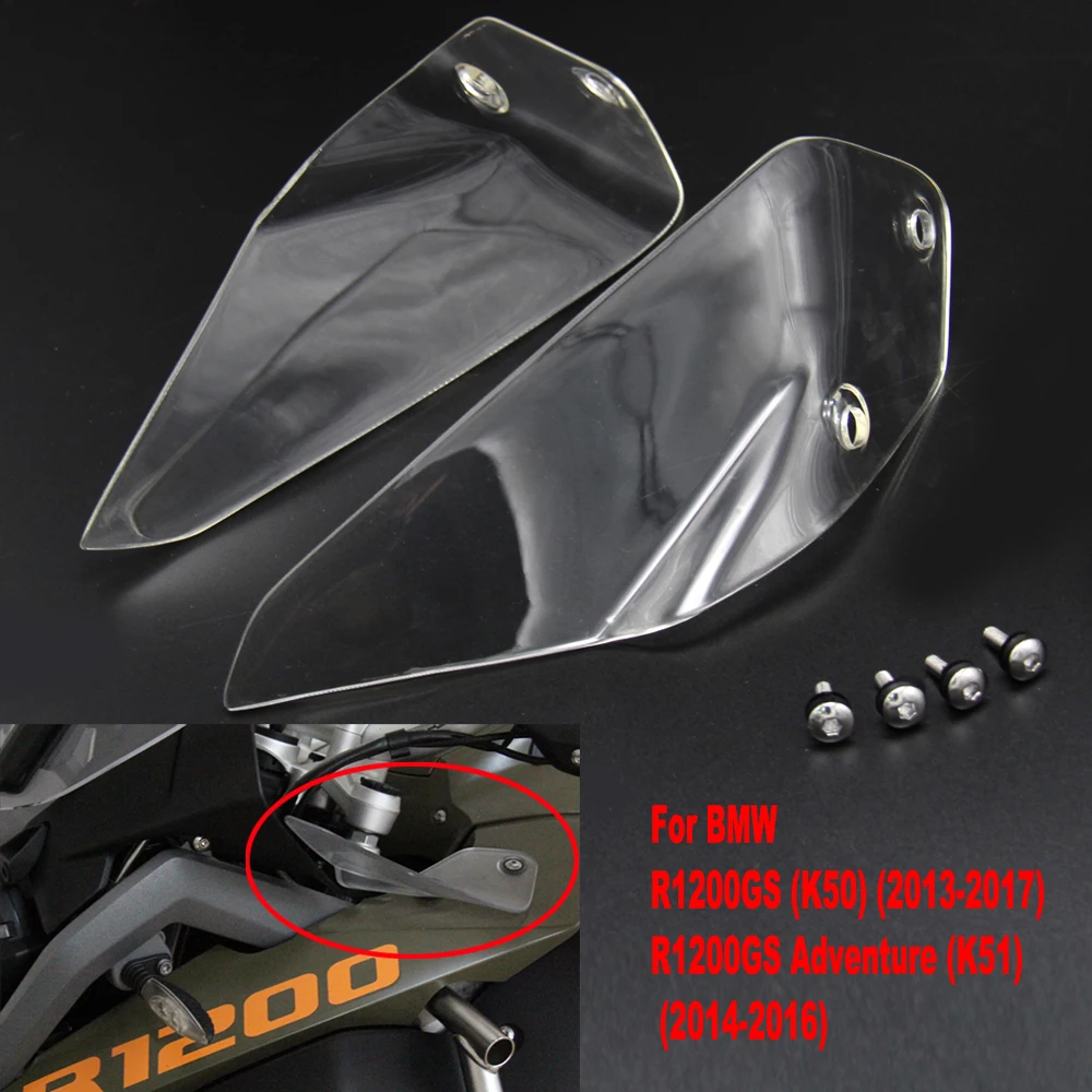 

Smoke/Clear Windshield Side WindScreen Airflow Panel Wind Deflectors for BMW R1200GS LC/ADV K50 K51 2014 2015 2016 2017