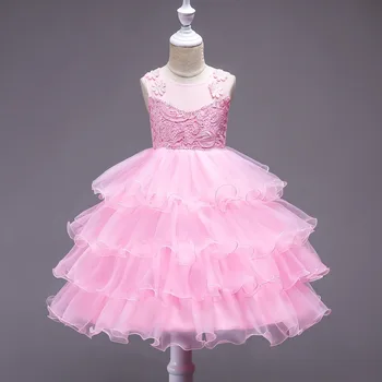 

Girls Party Dress 2018 New Summer Girls Princess Dress for Wedding Kids Layered Dresses For Baby Girls dress Children Costumes