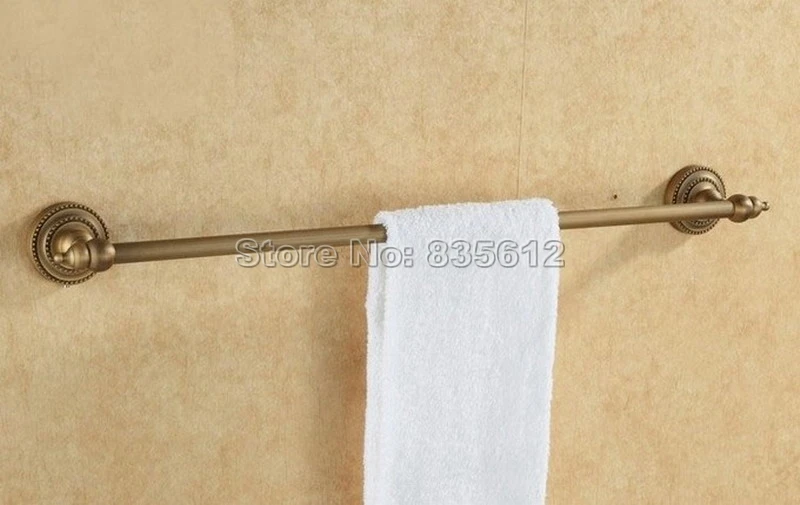 

Antique Brass Wall Mounted Bathroom Single Towel Rail Bar Wba086