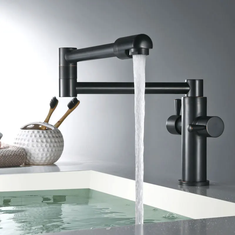 

Deck Mounted Kitchen Cold and Hot Mixer Tap 360 degree rotation faucet Single handle single hole Kitchen Tap kitchen accessories