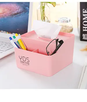 

1PC Multifunction Make Up Cosmetic Storage Box Container Bag dresser Desktop Cosmetic with Tissue Box OK 0543
