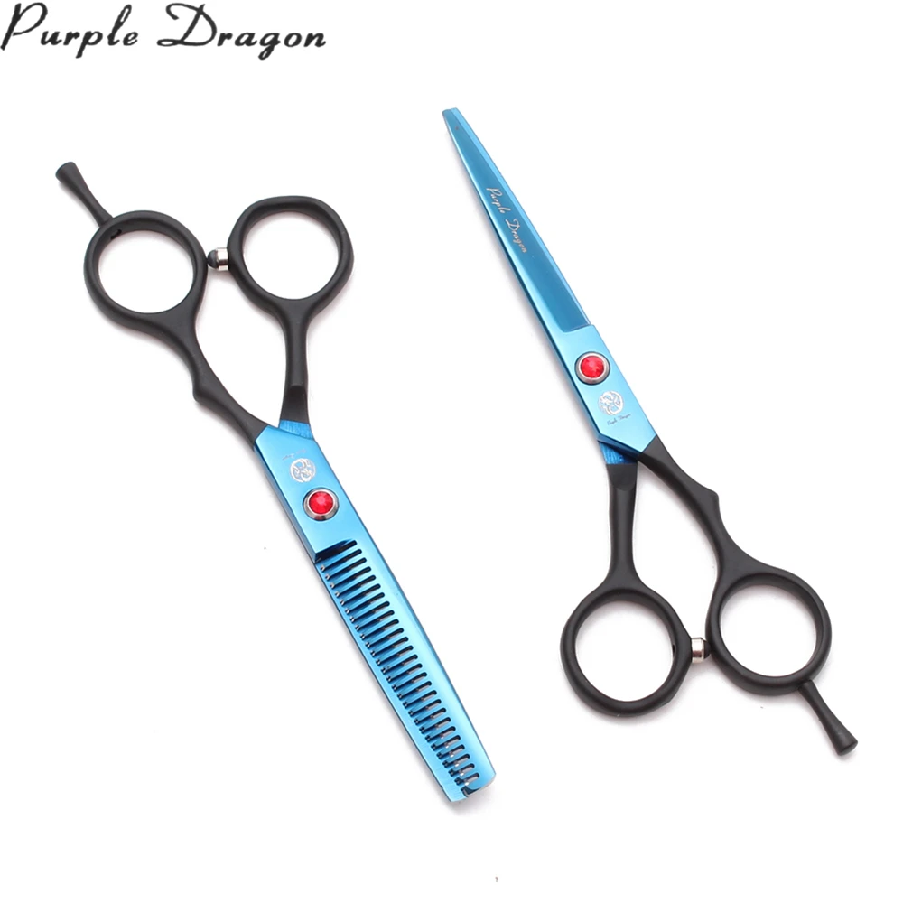 5.5" Purple Dragon JP Stainless Dog Grooming Scissors Straight Scissors Thinning Shears