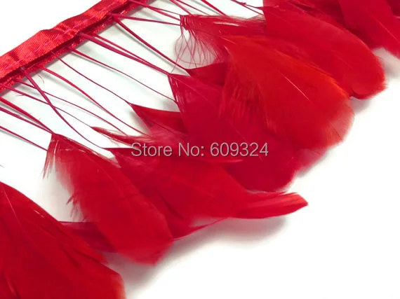 

RED Stripped Rooster Coque Feathers trim STRIPPED feather 4-6" in width 10 yards for sewing and crafts