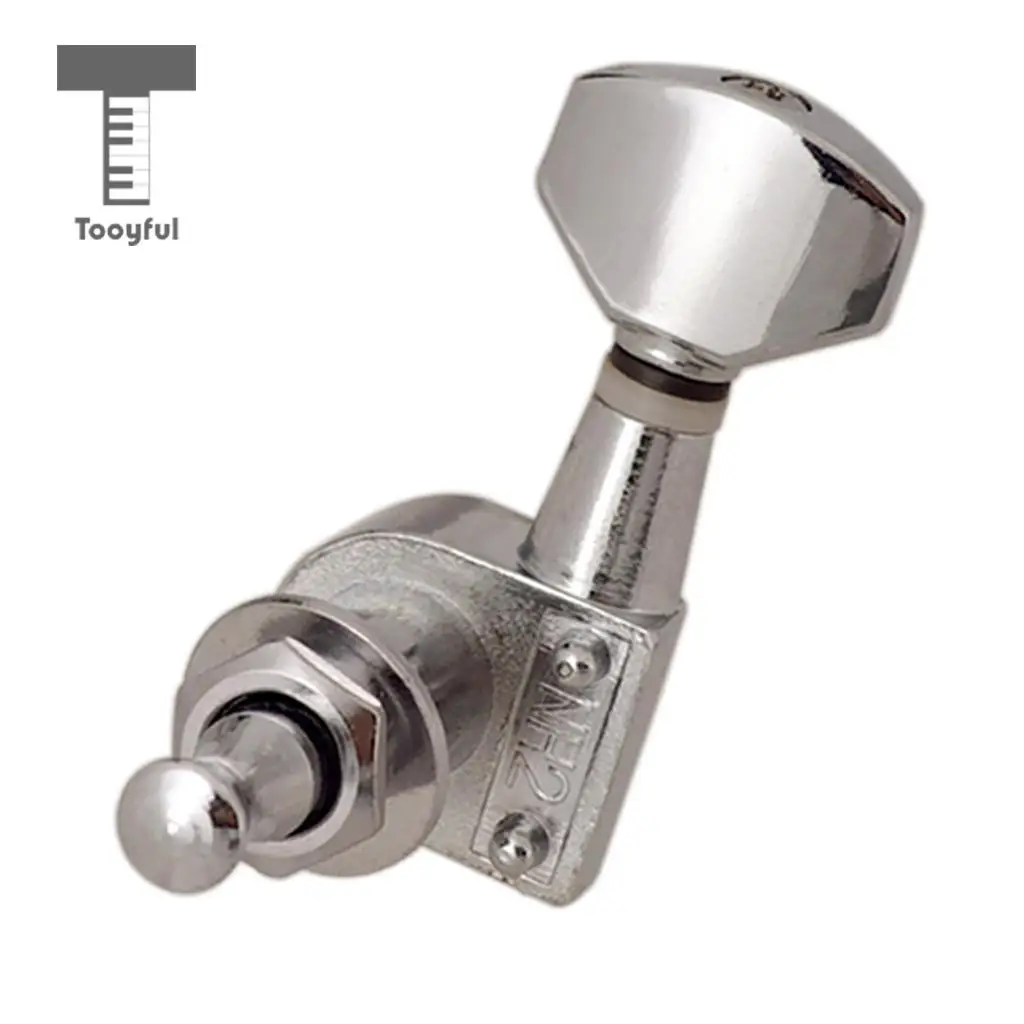 Tooyful Electric Guitar Zinc Alloy String Tuning Peg Chrome 3R3L Machine Head Sealed