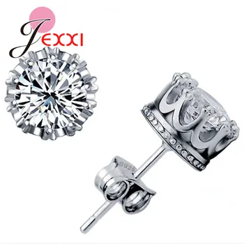 

Unisex Trendy Stud Earings 925 Sterling Silver Jewelry Austria Crystal Stud Earrings for Gifts Free Shipping