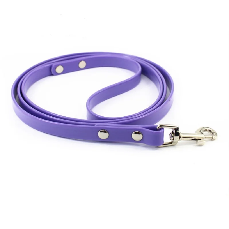 Поводок для питомцев, уникальный, прочный, высококачественный,, ПВХ, водонепроницаемый, поводок для питомцев, для собак, кошек, 7 цветов, длинный, 120 см - Цвет: purple