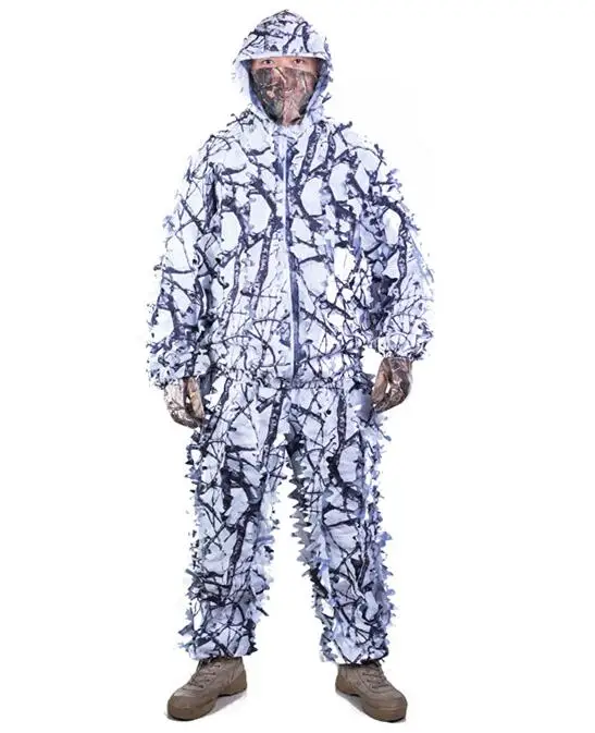 TPRPST 3D белый снег сливы ветви деревьев стиль камуфляж ghillie костюм birdwatch страйкбол охота одежда включает куртку и брюки