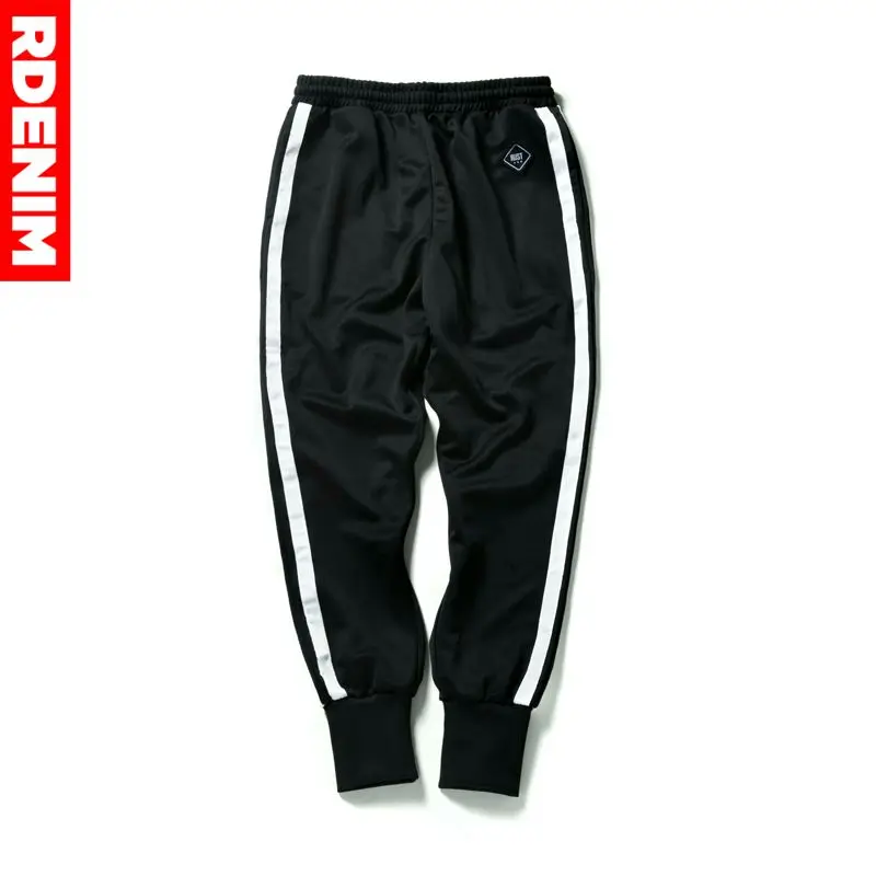 Мужские брюки для фитнеса мужские повседневные Хип-хоп брендовые штаны мужские модные хлопковые полосатые джоггеры спортивная одежда# RDWUM