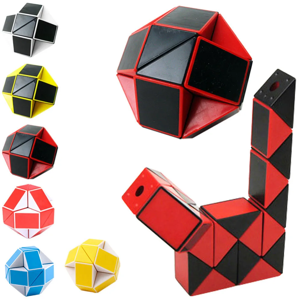 YKLWorld date drôle professionnel vitesse magique serpent forme jouets jeu Twist Cube Puzzle jouets cadeau pour enfants 6 couleurs chaud (S5