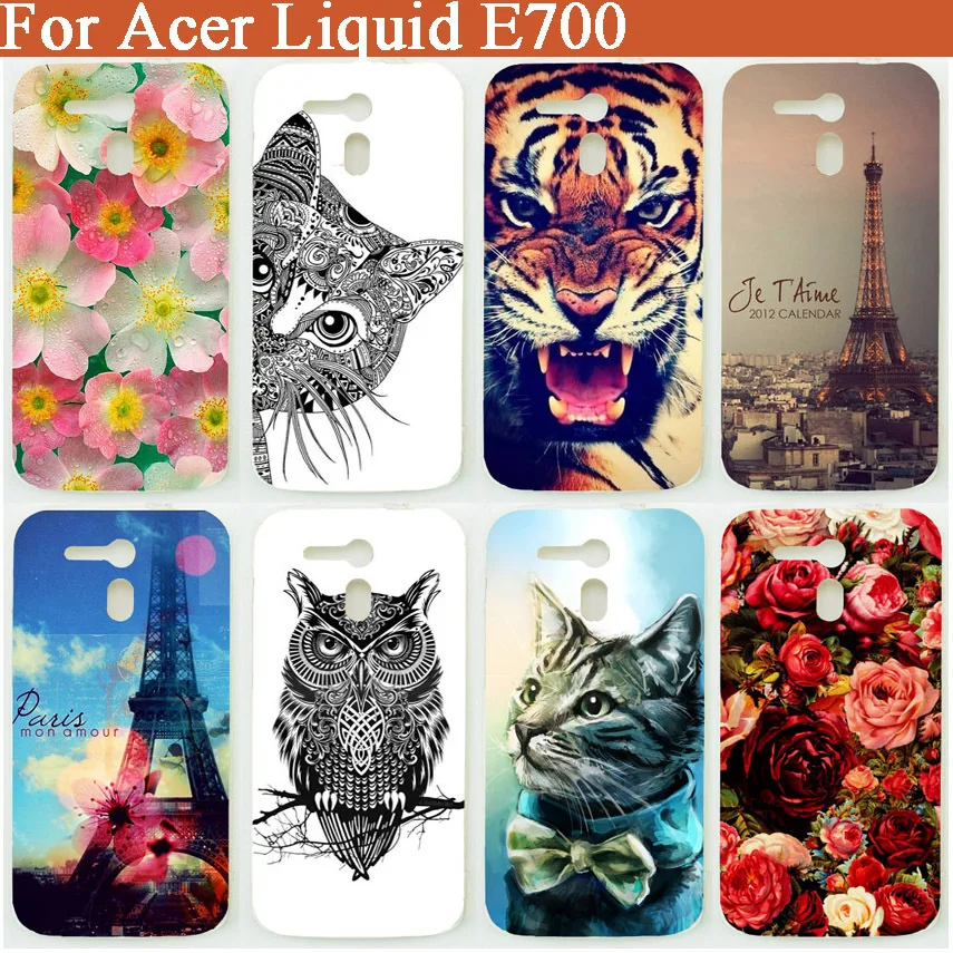 

Fashion diy Colored Paited TPU Soft shell Case Cover for Acer Liquid E700 back cell phone cover case for Acer E700