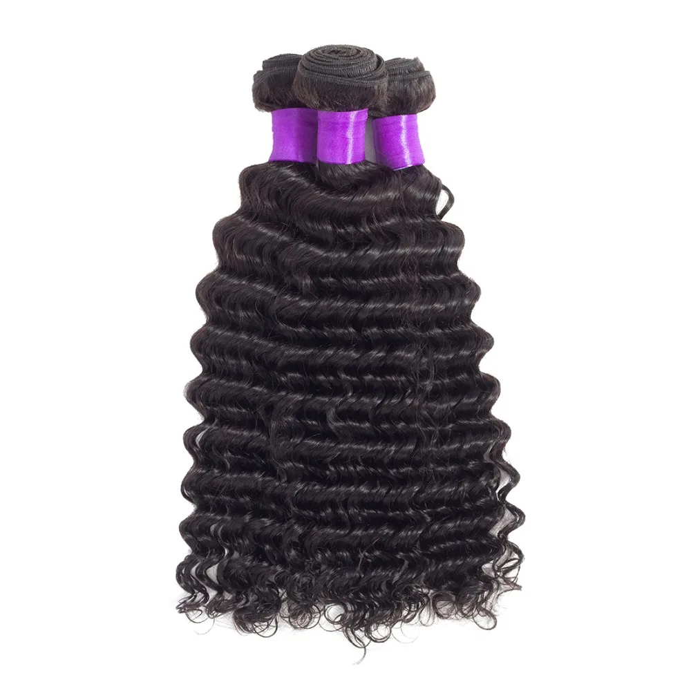 Piaoyi индийские волосы глубокая волна пучки 1 шт. натуральный цвет натуральные волосы плетение пучков расширения 8-дюймов 26 дюймов не Реми