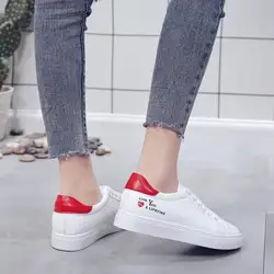 2019 Новая модная повседневная обувь Для женщин на шнуровке спортивная обувь женские кроссовки на белой платформе Фитнес Бег женские
