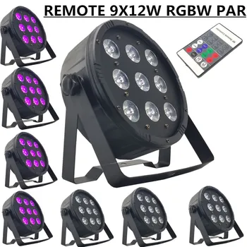 

8PCS/ REMOTE 9X12W RGBW LED PAR LIGHT DMX512 control disco light professional stage DJ equipment led wash light