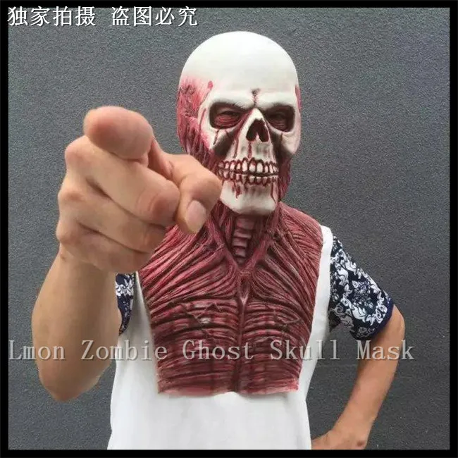 Top Quality 100% Latex Halloween Cosplay Devil Mask Zombie Scary Fancy Dress Adult Costume Full Head and Neck Ghost | Дом и сад