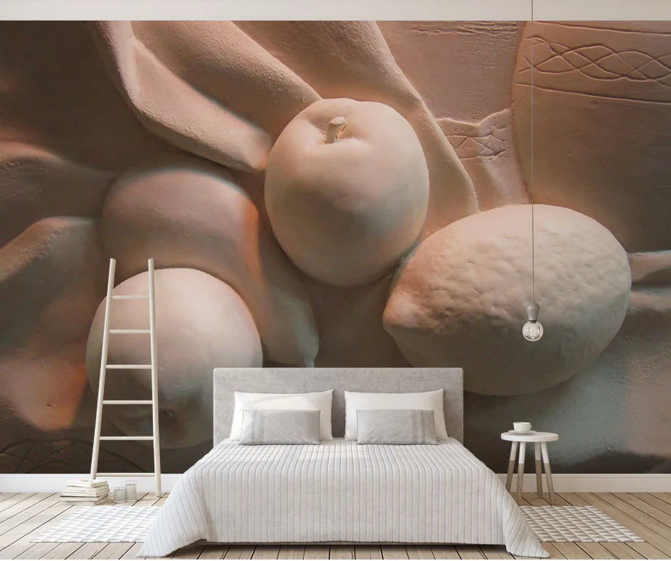 

3D Relief Fruits Origane 3d Wallpaper Mural 3d Wall Photo Mural for Living Room Sofa Background 3d Wall Mural Wall paper