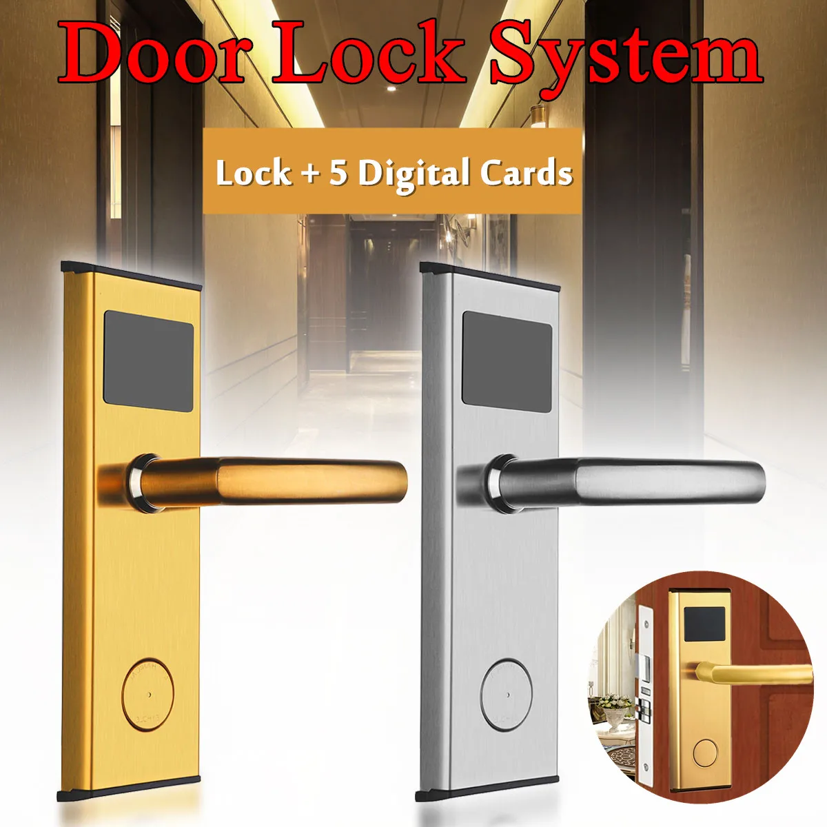 

Door Lock System Digital Card Key Unlock Stainless Steel Intelligent RFID Hotel Anti- rust Anti-corrosion Stable Memory Alarm