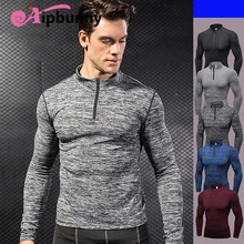 Aipbunny Мужская тренировка фитнес-футболки тренажерный зал Кроссфит бокс тяжелая атлетика йога одежда стрейч компрессия Бодибилдинг Рубашка