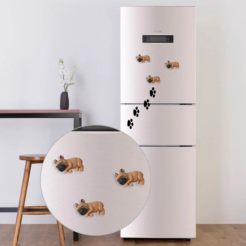 Забавные собаки магнитные наклейки для холодильника 3D сон Французский бульдог смолы магниты на холодильник для детей украшения дома фигурки
