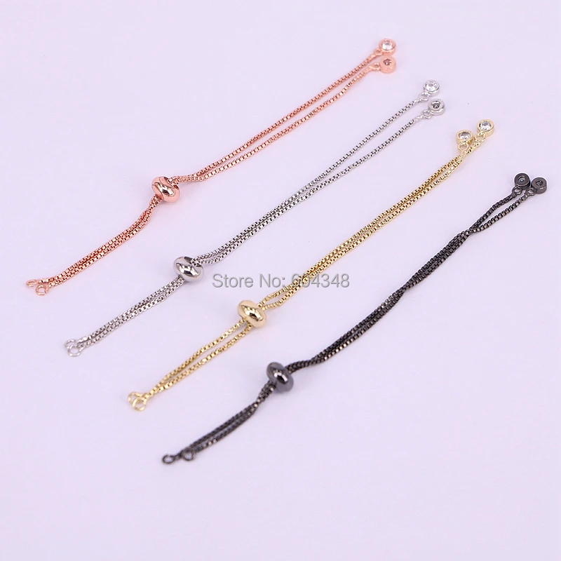 

20PCS Gold / Silver / Black / Rose Gold Chain Bracelet Adjustable Chain Macrame Bracelet For DIY Women Jewelry