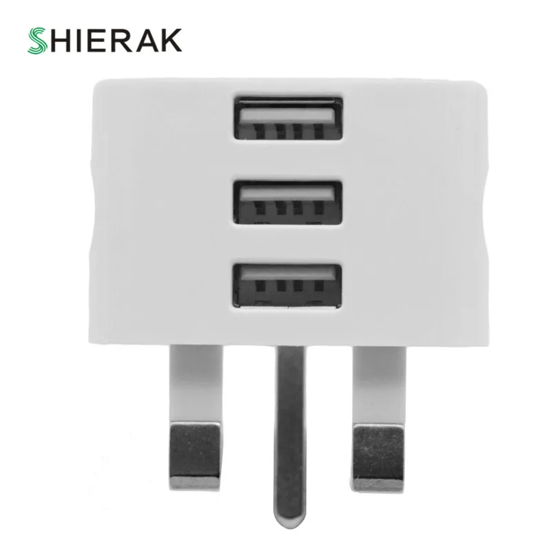 

SHIERAK UK Standard Power AC/DC Adapter 5V 3A UK Plug 3 USB Port USB Charge Travel Charge For Phone Pad