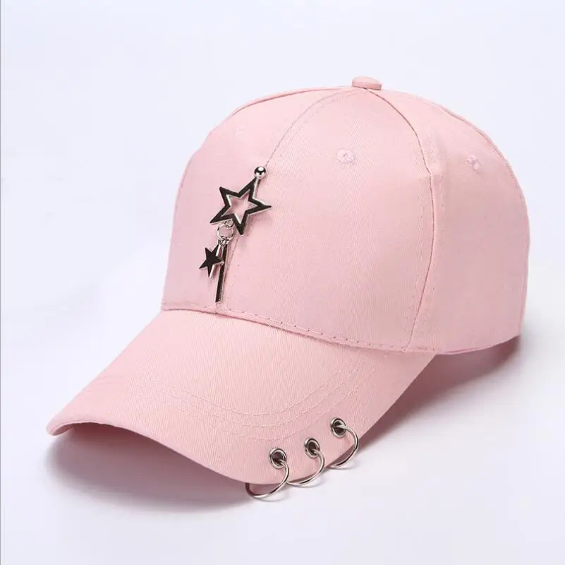 OZyc для мужчин и женщин кольцо для шляпы хип хоп изогнутая бейсболка с ремешком Snapback Кепка высокого качества унисекс регулируемые черные белые розовые шляпы - Цвет: PINK