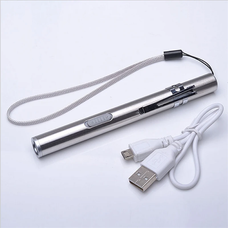 USB Rechargeable LED Flashlight High quality Powerful Mini Cree LED Torch XML Waterproof Design Pen Hanging