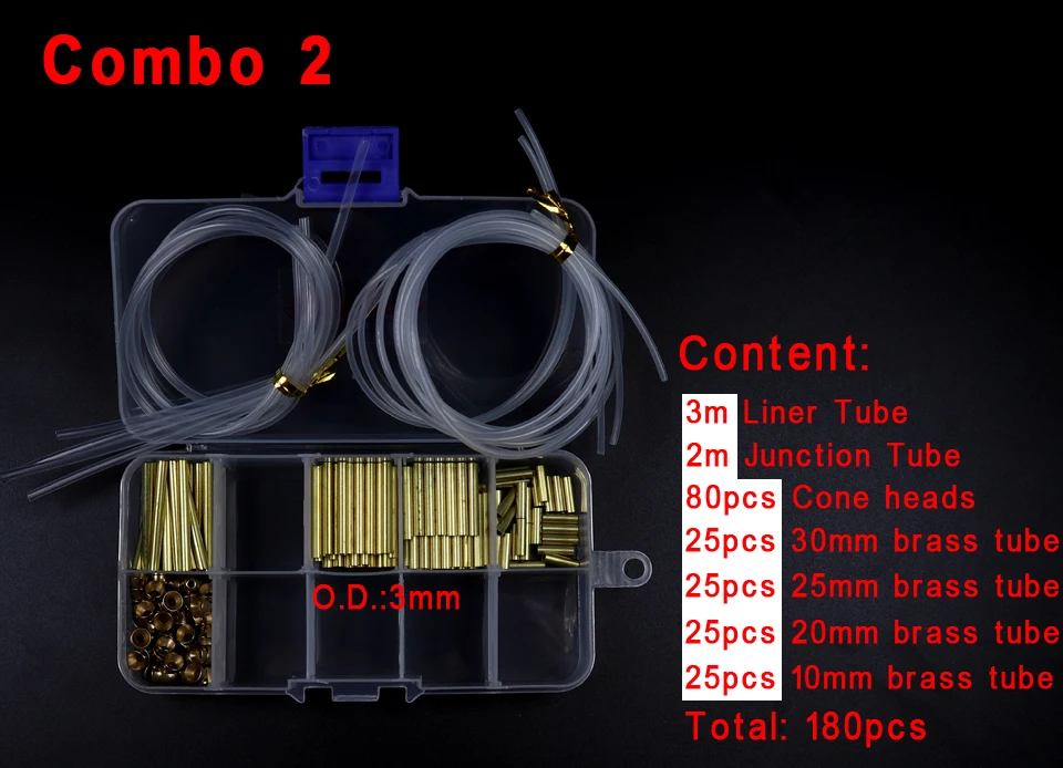 Wifreo трубка для завязывания мушек комбинированная система набор 3 мм латунная трубка+ конусы+ подводка+ соединительная трубка лососевая сталь материал для завязывания мушек