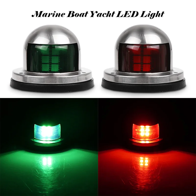 1 Pair Stainless Steel 12V LED Sailing Signal Light Lamp Bow Navigation