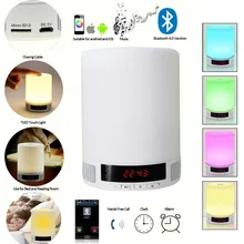 Bluetooth 4.0 Speaker with LED Table Lamp Night Light Alarm Clock TF Card Built-in Microphone Hands-Free Calls