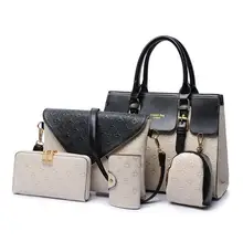 5Piece/Set 2019 New Women Bags Leather Handbags Fashion Shoulder Bag Female Purse Ladies Crossbody Designer Brand Bolsa Feminina weichen new designer women shoulder bag purse leather women messenger bags female clutch crossbody bag for ladies bolsa feminina