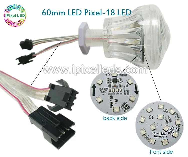 

60mm 12LEDs/18LEDs points rgb led pixel Amusement park ride light, Ferris Wheel fairground led light