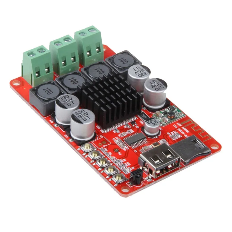TPA3116 50W+50W Bluetooth Receiver Digital Audio Amplifier Board TF card U disk player FM Radio With Remote control B5-003