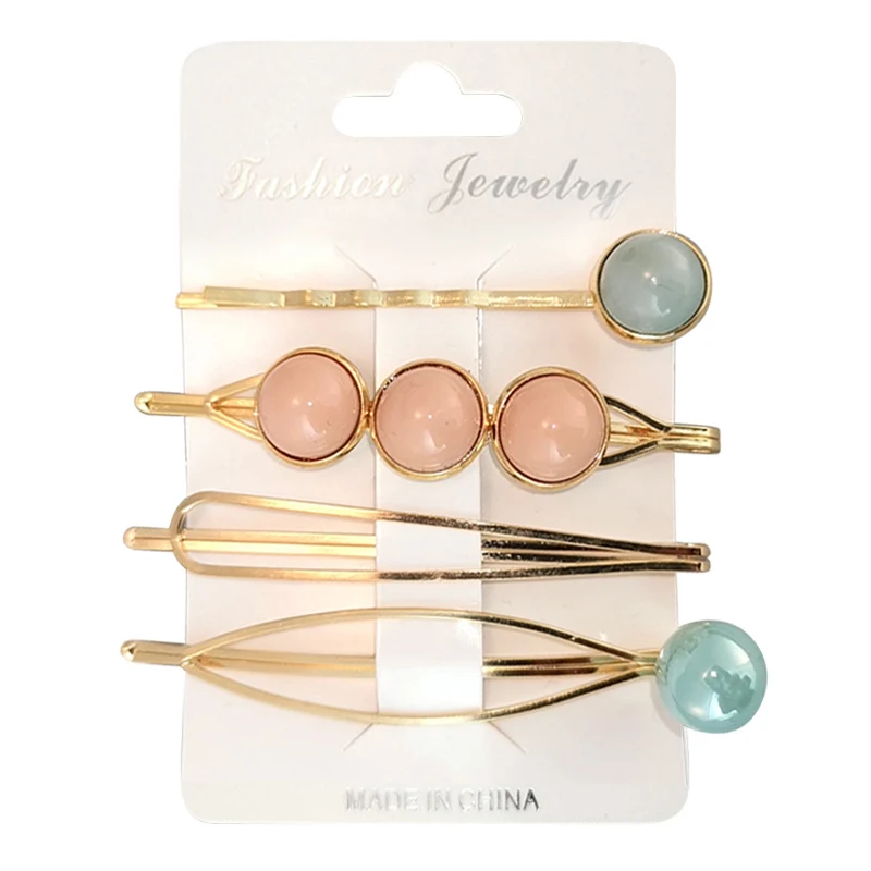 Wholesale 4Pcs/Set Fashion Small Fresh Women Metal Pearl Hairclip Beads Hair Clips Hairpins Simple Word Hairpin Headwear Wholesale 4Pcs/Set Fashion Small Fresh Women Metal Pearl Hairclip Beads Hair Clips Hairpins Simple Word Hairpin Headwear