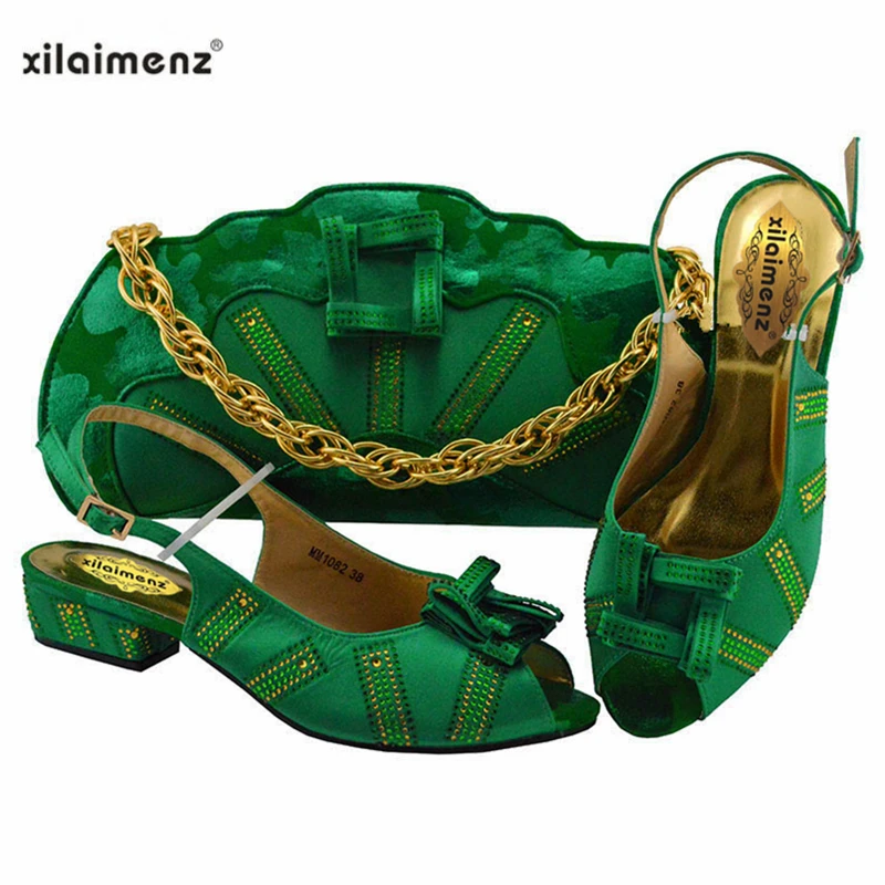 Design green Assortir Et Chaussures peach red Pêche blue Dames Sac Partie Nouveau 2019 Couleur dark gold La Qualité Talons Dans Nigérian Pour pink Dark À Sandales Haute Bas sliver Noël magenta Iq0a4f