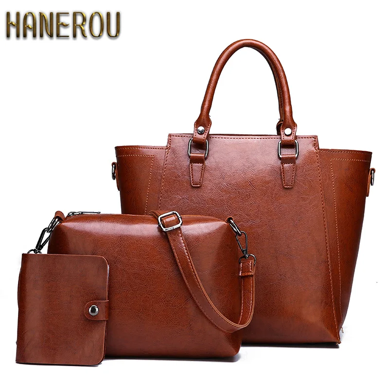 

Crossbody Bags For Women Luxury Brand 2019 PU Leather Tote Women Bag Large Ladies Popular Handbags Fashion 3Pcs Woman Bag Sacs