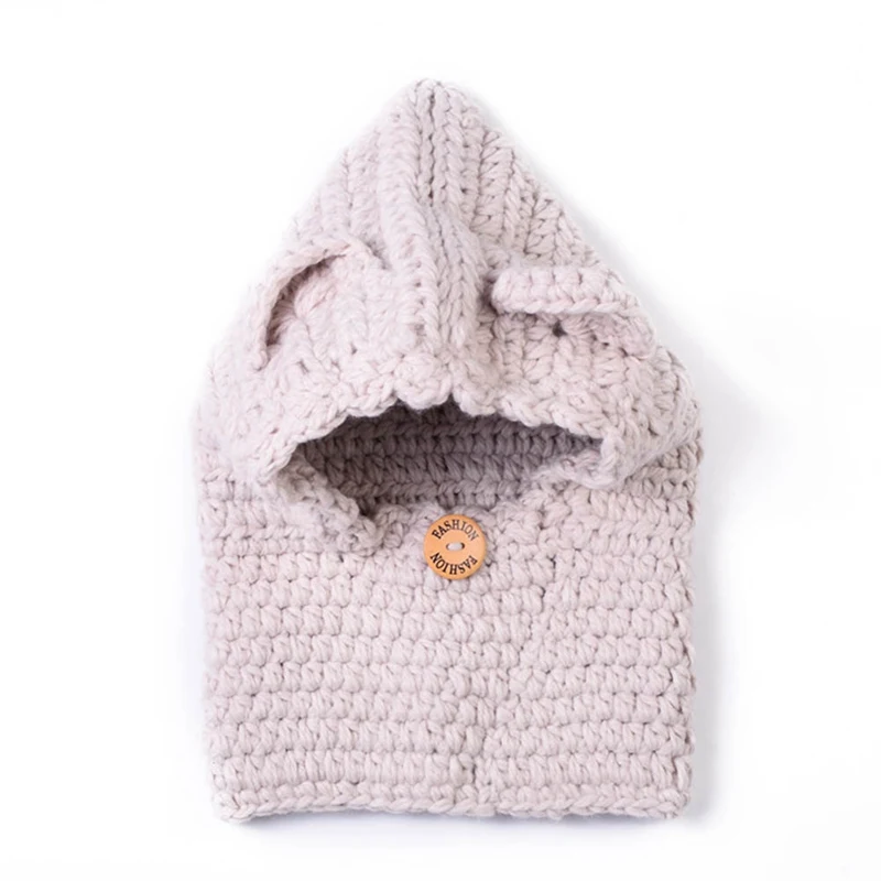 Children s Accessories Animal Shawl Hat Autumn Winter Wool Knitted Cap Scarf Baby Shawl Boys Girls Kid Hooded Cloak Hat