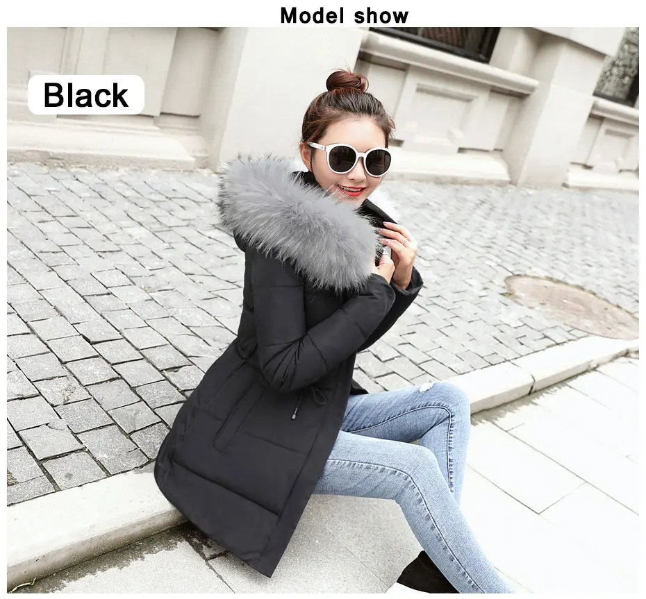 Fake fur collar Parka down cotton jacket Winter Jacket Women thick Snow Wear Coat Lady Clothing Female Jackets Parkas