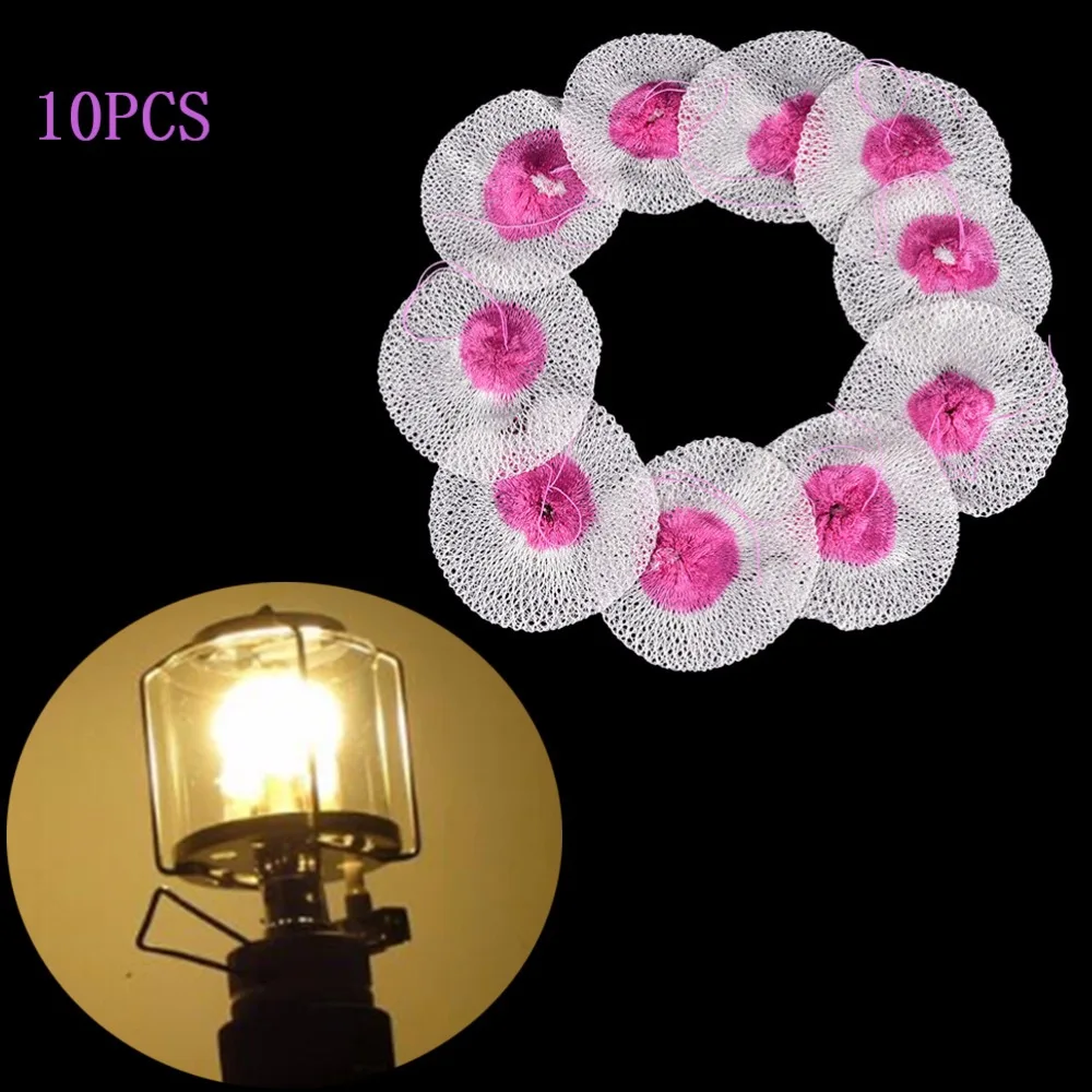 

10Pcs Outdoor Camping Gas Lantern Mantles Gauze Mesh Lantern Non-Polluting Light Lamp Mantle Non-Radioactive Safe Outdoor Tools