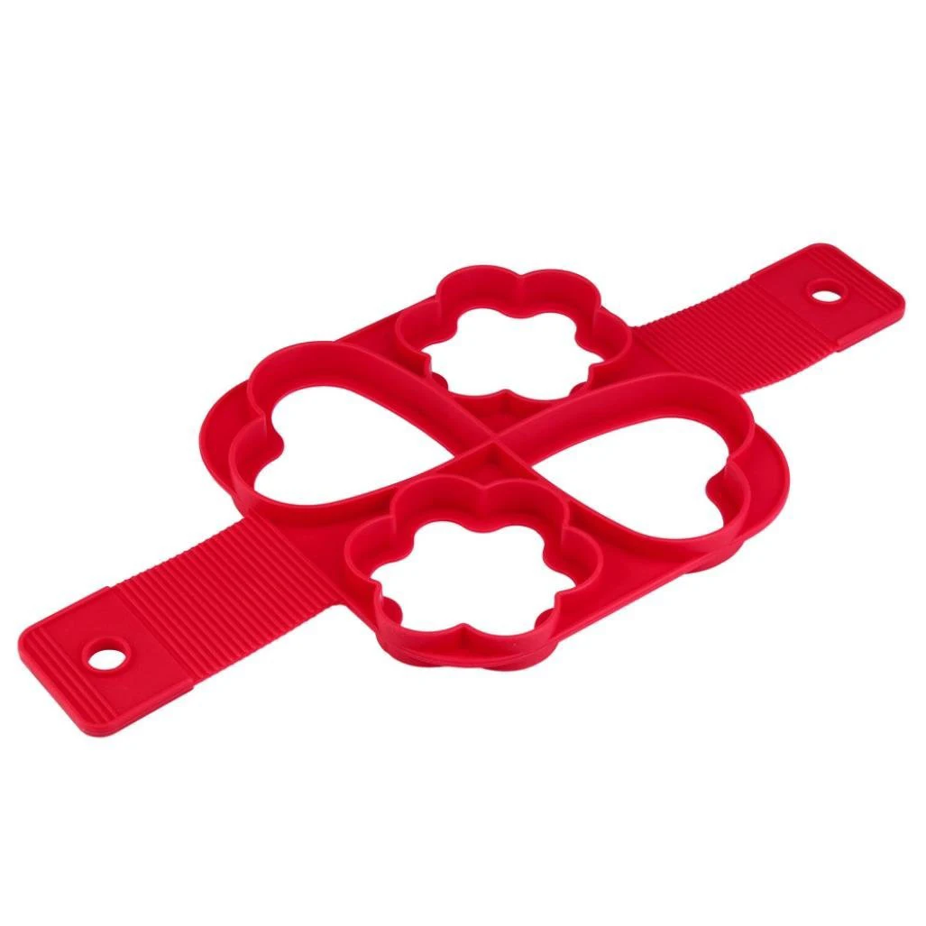 

Crepe Omelette, Fantastic and Fast and Easy to Make a Perfect Kitchen Pancake DIY tool Four-Hole (Red)