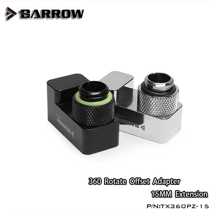 

Barrow G1/4" fittings Black/Silver 360 Rotate Offset Connector Suitable connection less than or equal to 15mm adapter TX360PZ-15