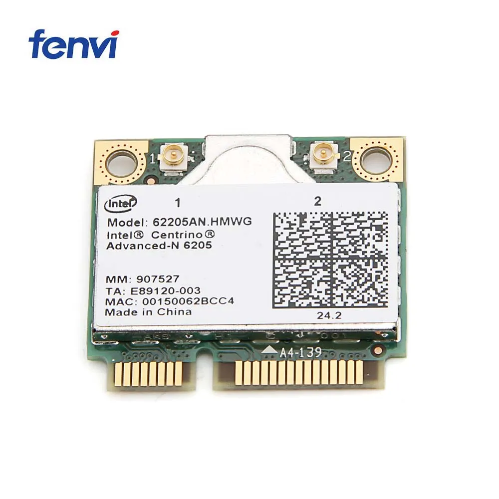 

Wireless Wi-Fi card adapter with Intel Advanced-N 6205 62205AN with Dual Band 300Mbps 2.4G 5GHz Mini PCI-E Wlan Wi-Fi Card